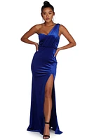 Iris One Shoulder Draped Velvet Dress
