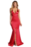 Gabby Reign Rhinestone Satin Dress