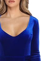 Selene Formal Ruched Velvet Dress