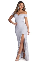 Camille Formal High Slit Glitter Dress