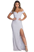 Camille Formal High Slit Glitter Dress