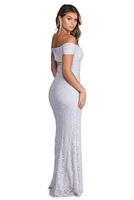 Camille Formal High Slit Glitter Dress