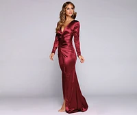 Allison Satin Ruched Formal Dress