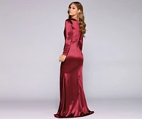 Allison Satin Ruched Formal Dress