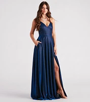 Kensley Formal Glitter A-Line Dress