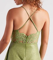 Kensley Formal Glitter A-Line Dress