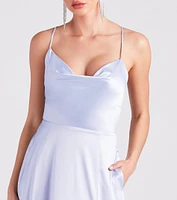 Allura Formal Satin A-Line Dress