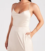 Allura Formal Satin A-Line Dress