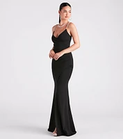 Rosalie Rhinestone Strap Mermaid Wrap Dress