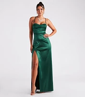Trixie Formal Satin A-Line Dress