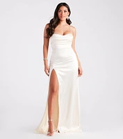 Trixie Formal Satin A-Line Dress