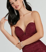 Elaine Formal Glitter Strapless Mermaid Dress
