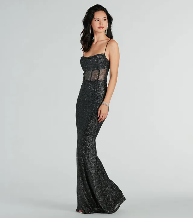 Windsor Maryam Formal Glitter Mesh Mermaid Long Dress