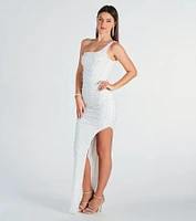 Mishka Formal Faux Pearl Mermaid Long Dress