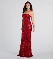 Lacie Formal Sequin Lace-Up Mermaid Dress