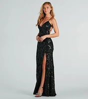 Jacqueline Formal Sequin Strappy Mermaid Dress