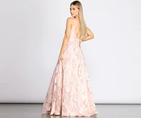 Misha Floral Organza Ball Gown