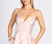 Misha Floral Organza Ball Gown