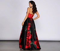 Macie Strapless Rose Ball Gown