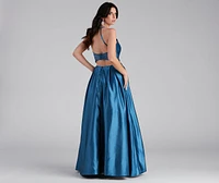 Christine Sleeveless Satin Ball Gown