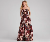 Hayde Formal Floral Lace Up Ball Gown