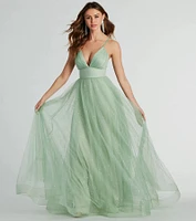 Vanessa V-Neck Tulle Gown