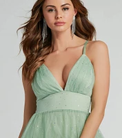 Vanessa V-Neck Tulle Gown