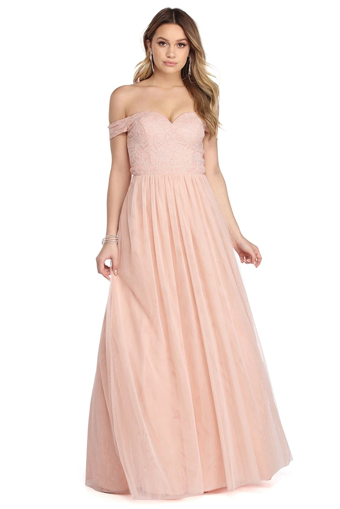 Juliet Off The Shoulder Tulle Dress