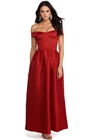 Lucia Off The Shoulder Taffeta Ballgown