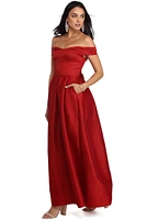 Lucia Off The Shoulder Taffeta Ballgown