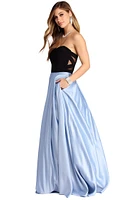 Marie Strapless Satin Ball Gown