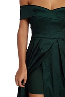 Megan Taffeta Off The Shoulder Ball Gown