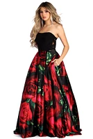 Sariah Strapless Rose Ball Gown