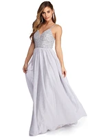 Rose Formal Lace And Pearl Ball Gown