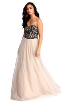 Demi Floral Lace Up Ball Gown