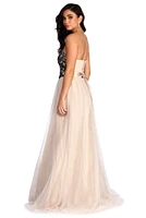 Demi Floral Lace Up Ball Gown