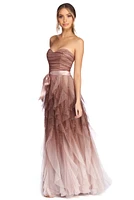 Penny Ombre Glitter Tendril Ball Gown