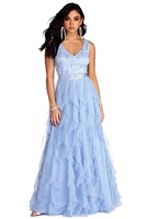 Ava Formal Glitter Tendril Dress