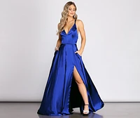 Romy Satin A-line Gown