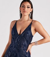 Rosie Formal Glitter Mesh Mermaid Dress
