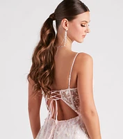 Kallie Butterfly Mesh A-Line Ball Gown