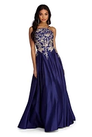 Ryleigh Floral Satin Ball Gown