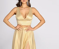 Juniper Satin Two Piece Gown