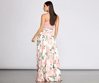 Evie Floral Chiffon Two Piece Dress