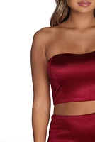 Harlee Formal Satin Two Piece Dress