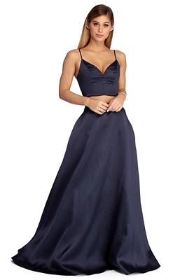 Roxanne Formal Two Piece Lattice Dress