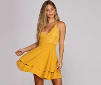 Layered Lace Skater Dress