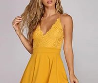 Layered Lace Skater Dress