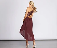 Feeling A Little Lacy High-Low Dress