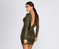 Dazzle Diva Glitter Open Back Dress